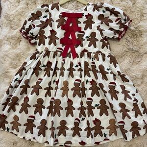 Pink Chicken Festive Dress with Red Accents